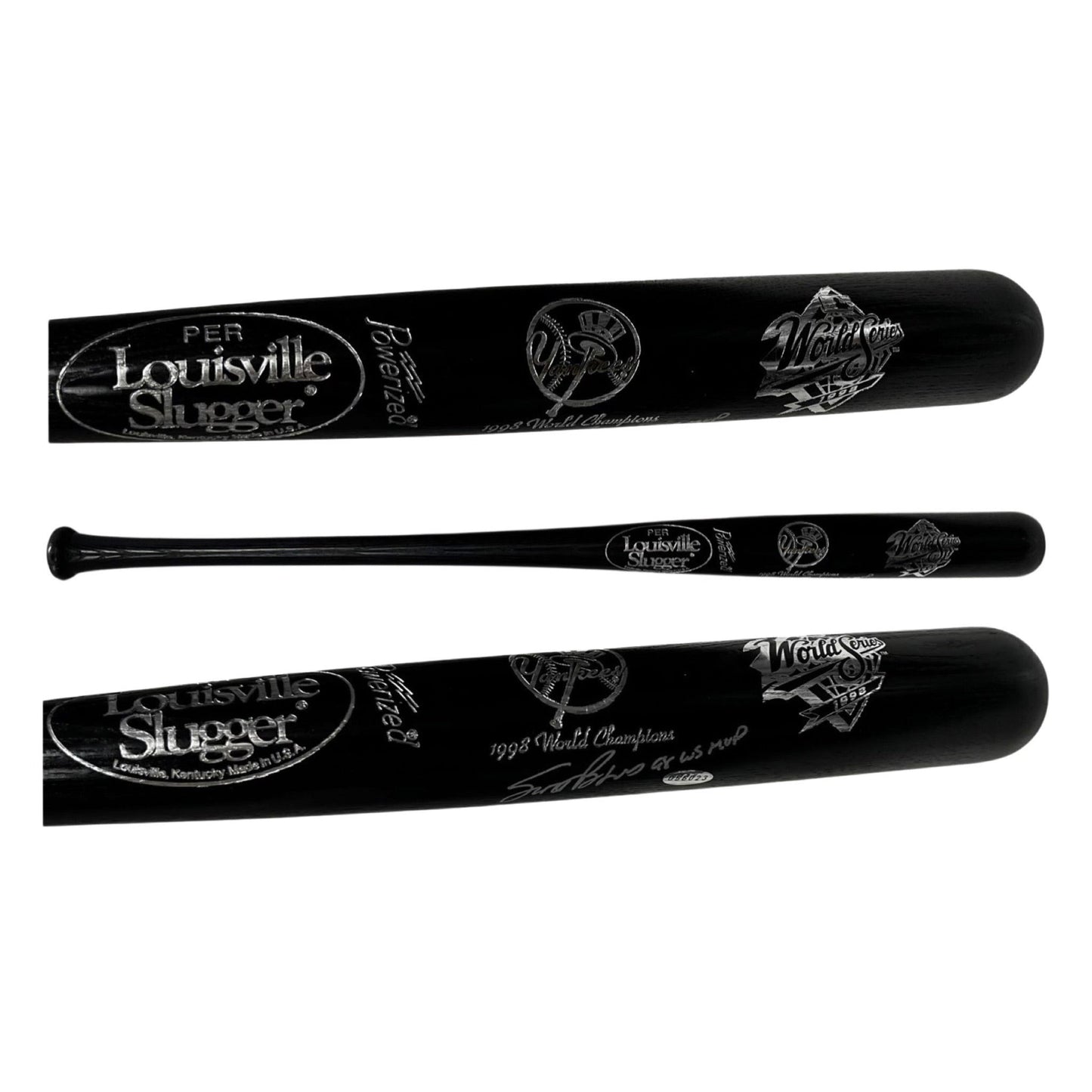 Scott Brosius Autographed New York Yankees 1998 World Series Louisville Slugger Bat 98 WS MVP Inscription Steiner
