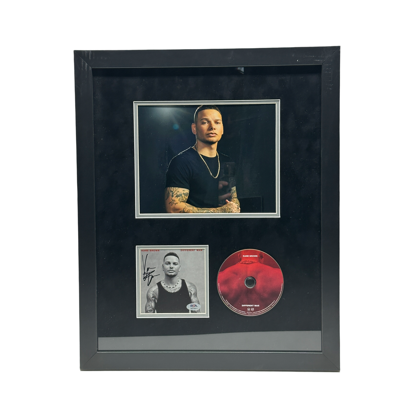 Kane Brown Autographed Different Man Vertical CD Black Mat PSA - Framed