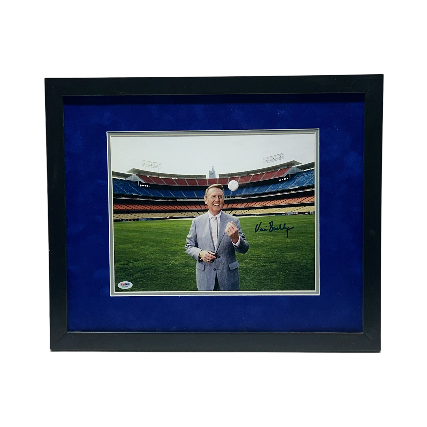 Vin Scully Autographed Los Angeles Dodgers Stadium 11x14 PSA - Framed