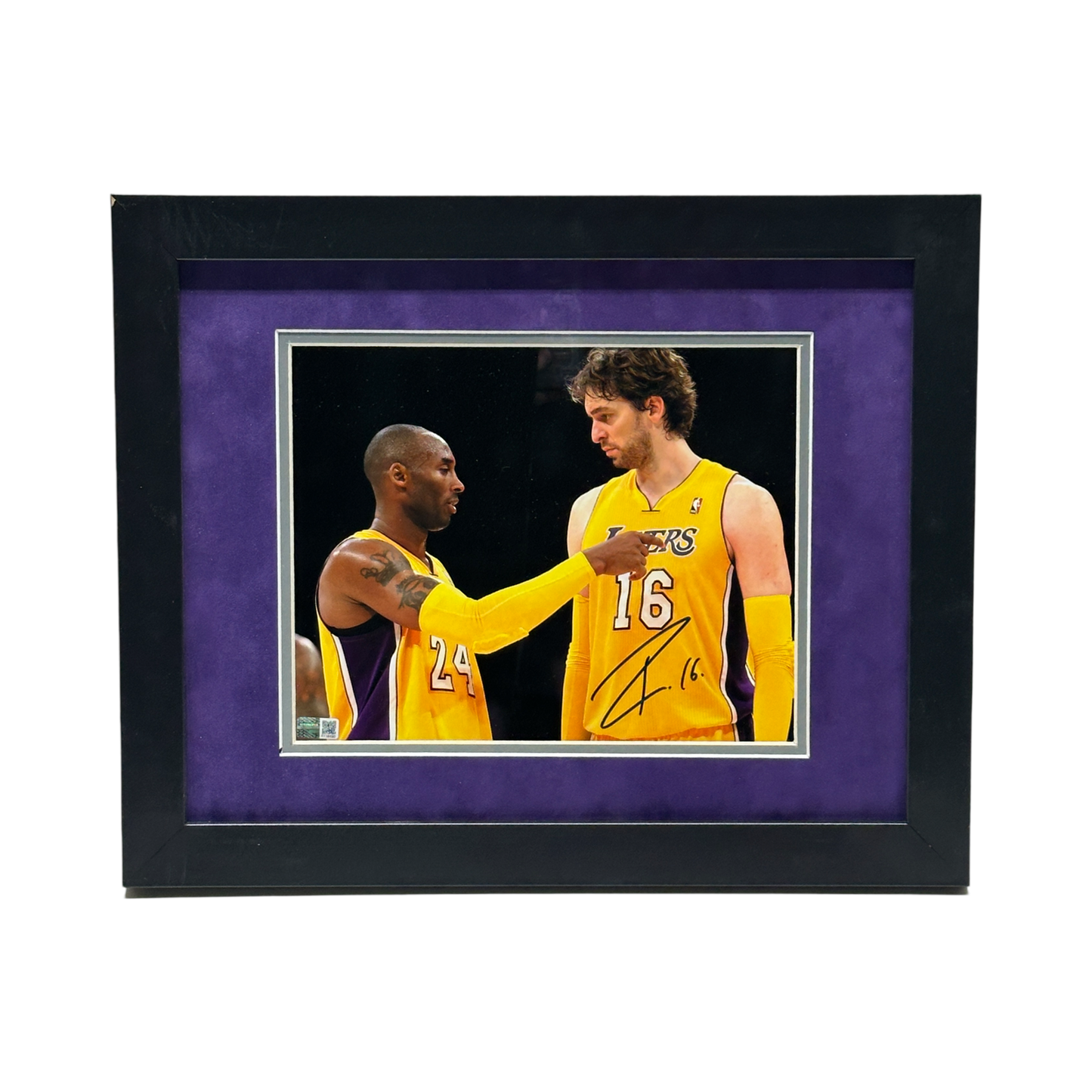 Pau Gasol Autographed Los Angeles Lakers Kobe Point 8x10 Steiner CX - Framed