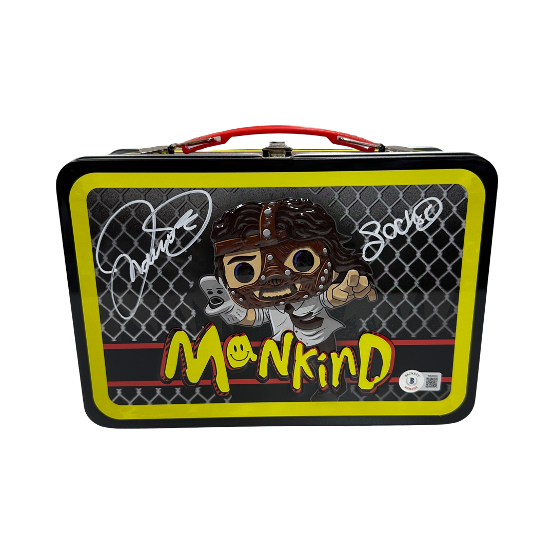 Mick Foley Mankind Autographed Lunch Box "Socko" Inscription Beckett