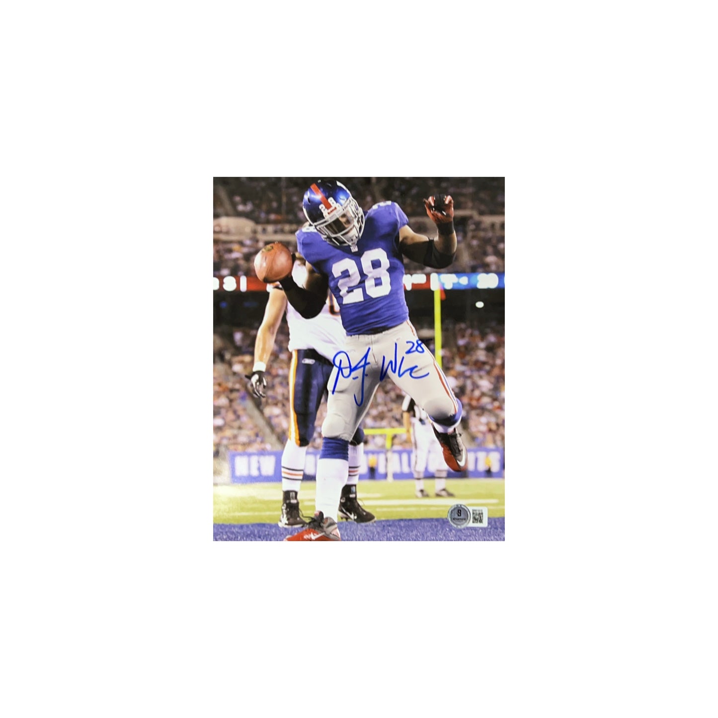 DJ Ware Autographed New York Giants Dance 8x10 Beckett