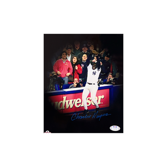 Charlie Hayes Autographed New York Yankees Black Out 8x10 PSA