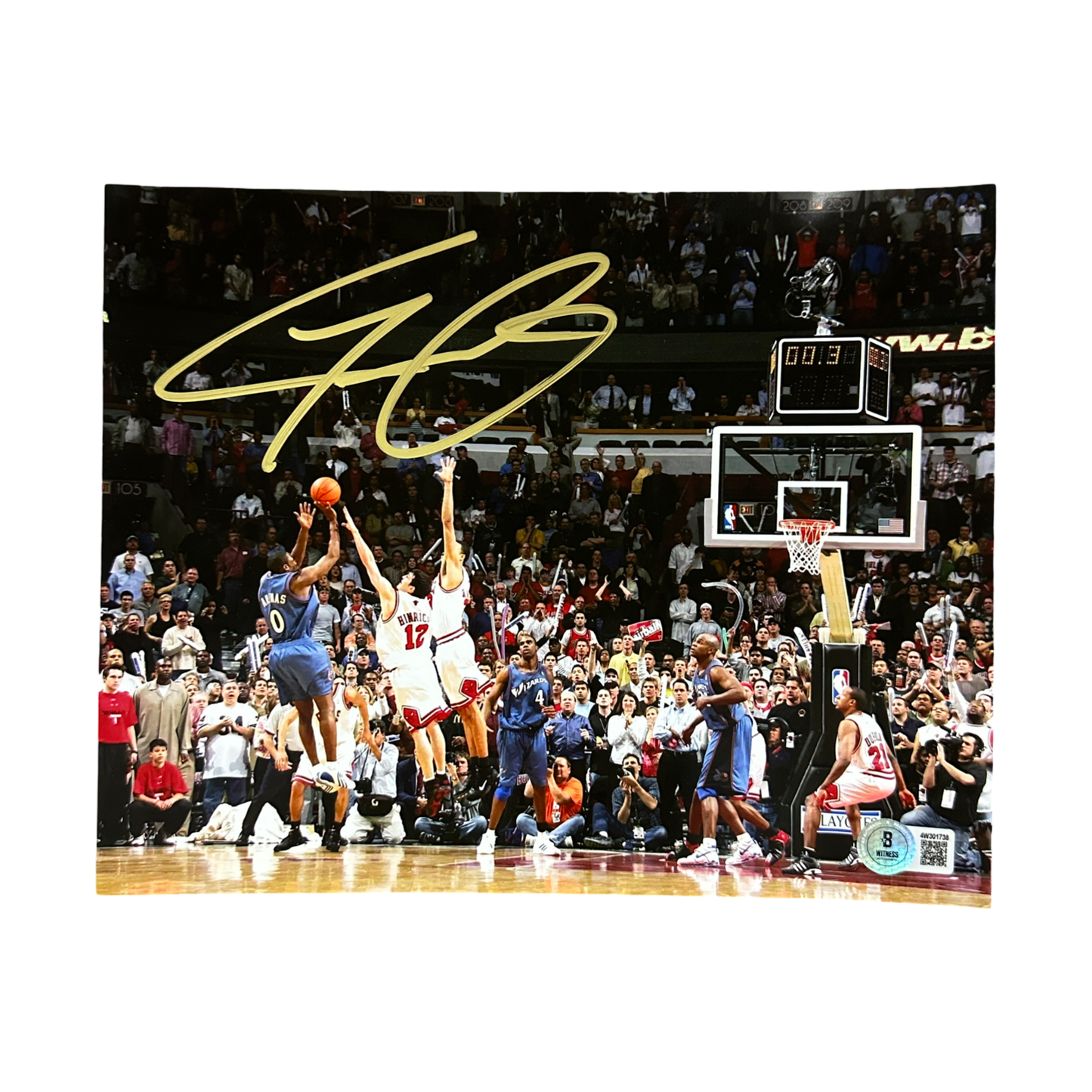 Gilbert Arenas Autographed Washington Wizards Fade Buzzer Beater 8x10 Photo Beckett