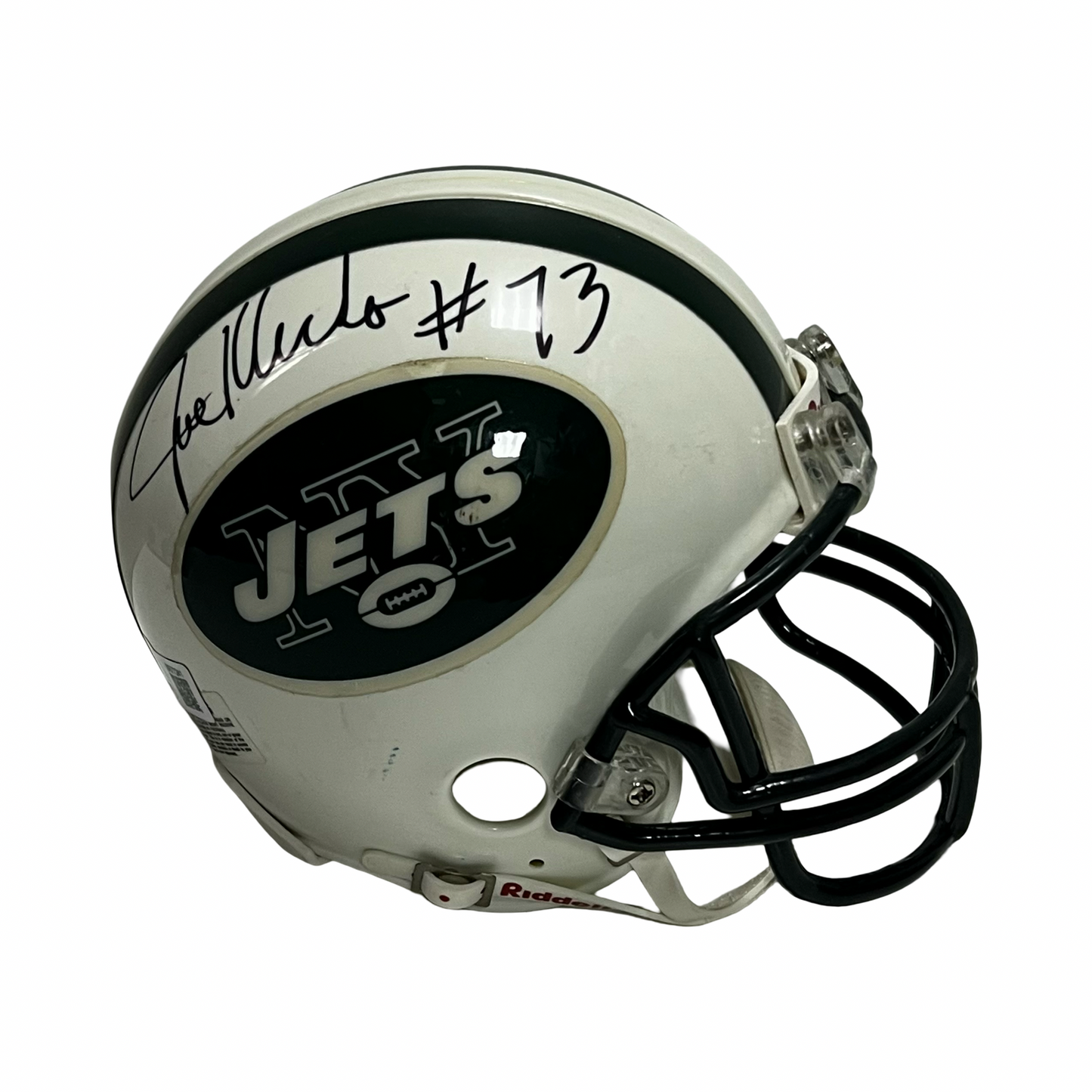 Joe Klecko Autographed New York Jets Signed White Mini Helmet Beckett BAS COA