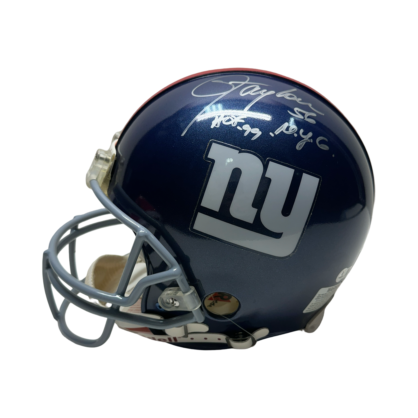 Lawrence Taylor Autographed New York Giants "HOF 99, N.Y.G" Inscribed Ridell Authentic Helmet Beckett