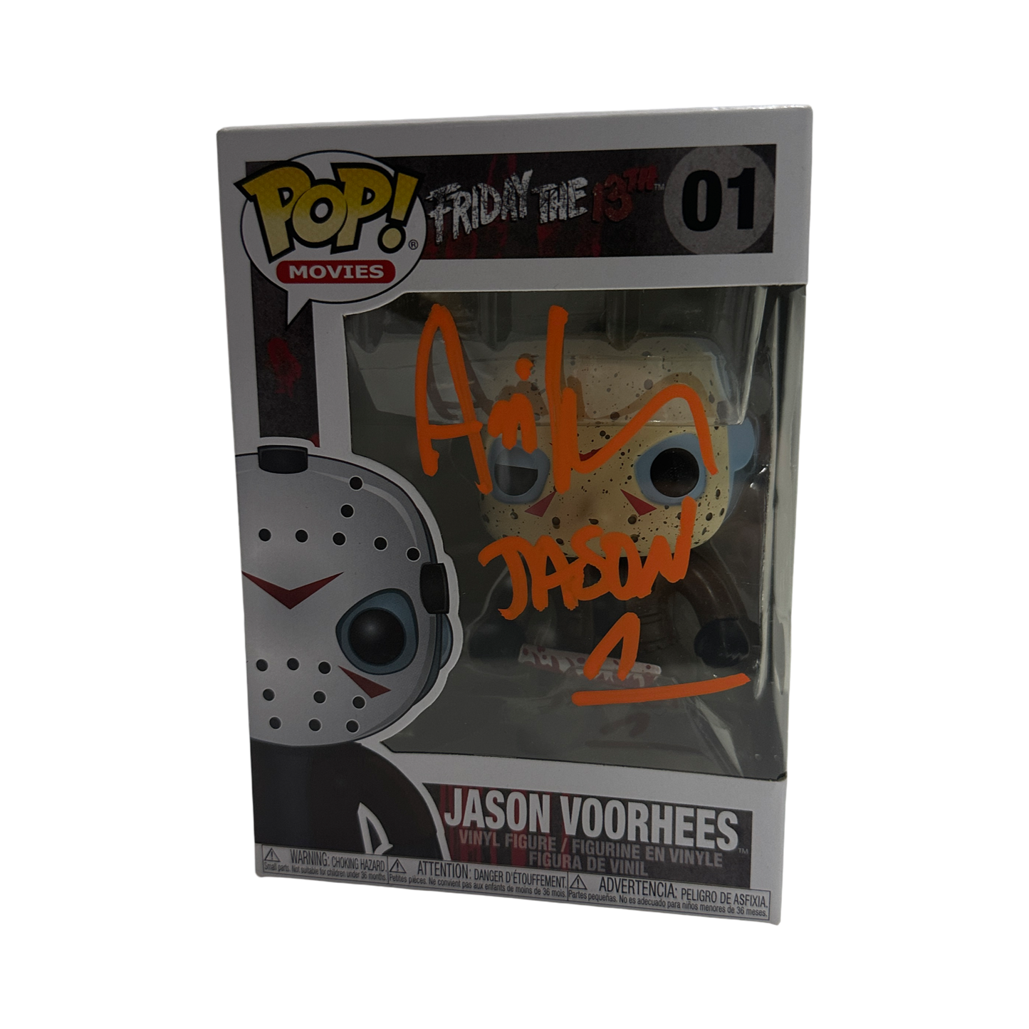 Ari Lehman Autographed Friday The 13th "Jason 1" Inscribed Jason Voorhees Funko Pop Orange Ink Beckett
