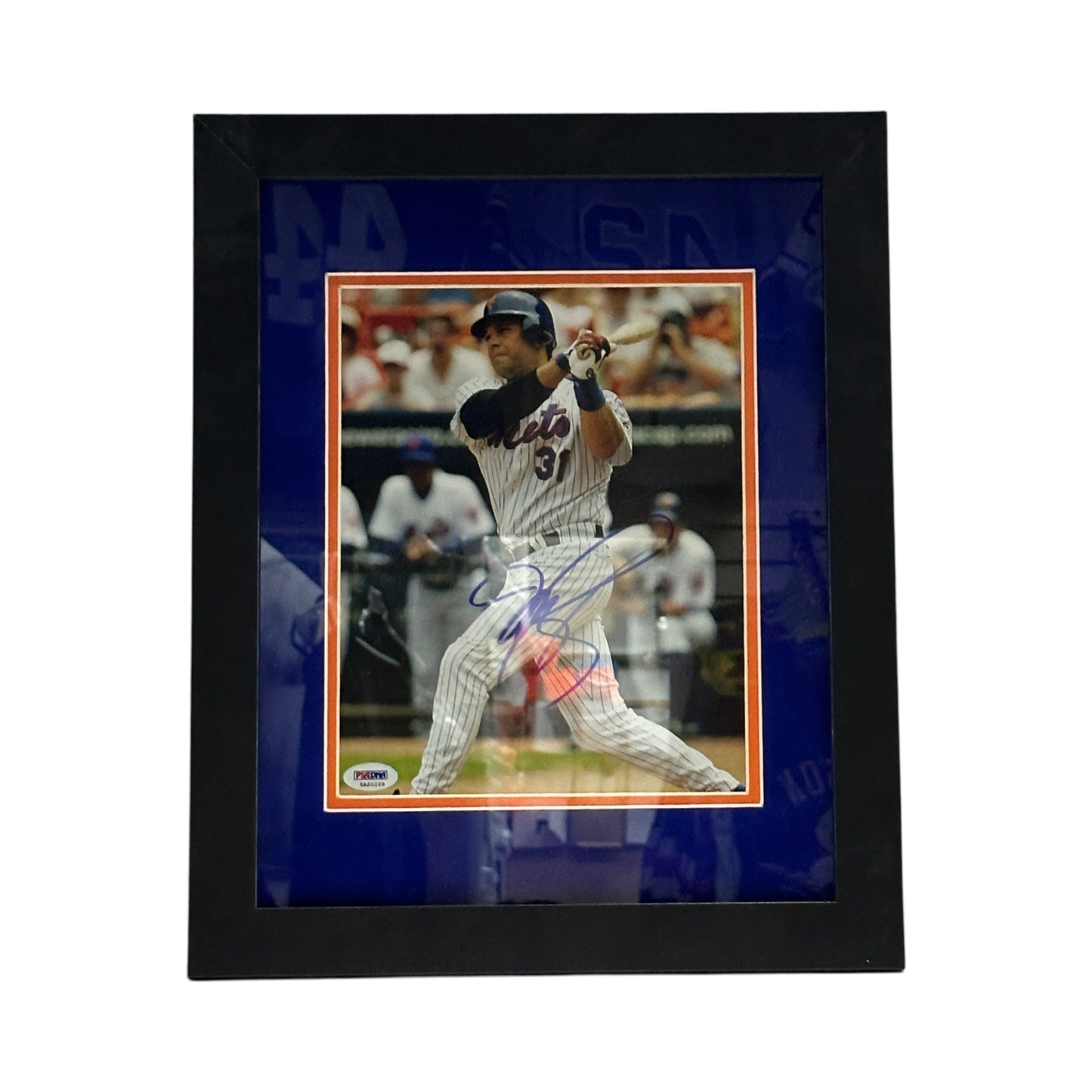 Mike Piazza Autographed New York Mets Running Framed 8x10 PSA - Framed