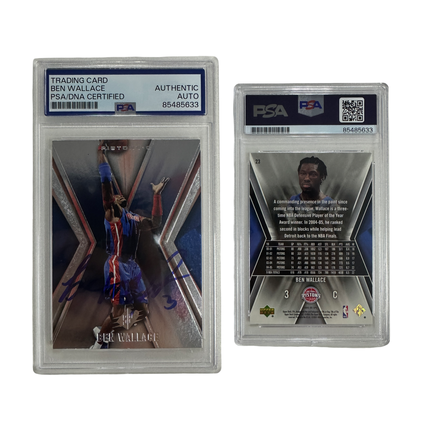 2005 Ben Wallace Autographed Upper Deck SPX #23 PSA Auto Authentic