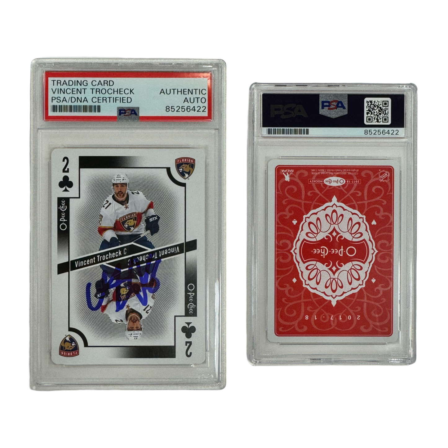 2017-18 Vincent Trocheck Autographed O-Pee-Chee Playing Card #2 PSA Auto Authentic