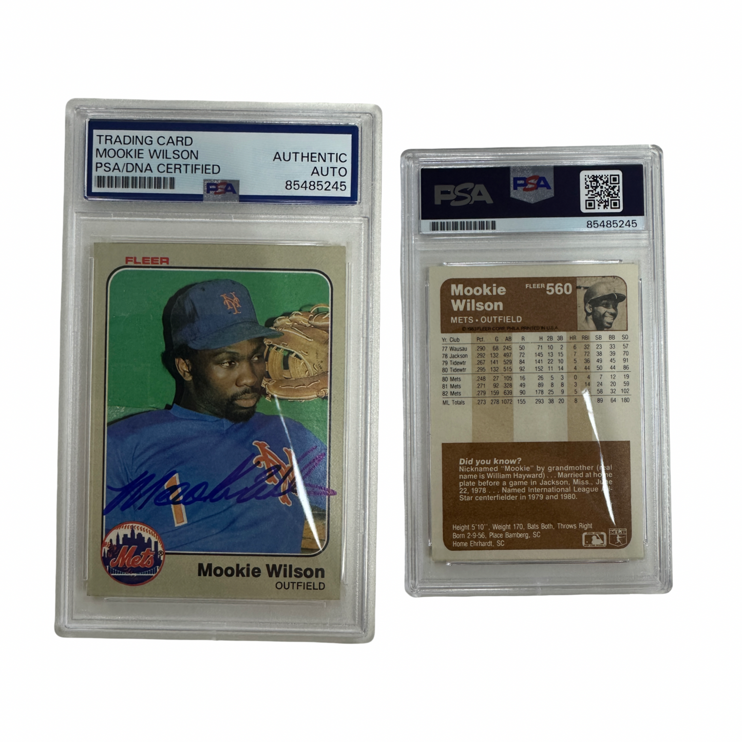 1983 Mookie WIlson Autographed Fleer #560 PSA Auto Authentic