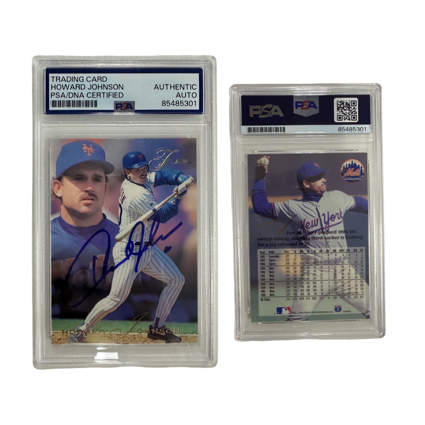 1993 Howard Johnson Autographed New York Mets Fleer Flair #93 PSA Auto Authentic