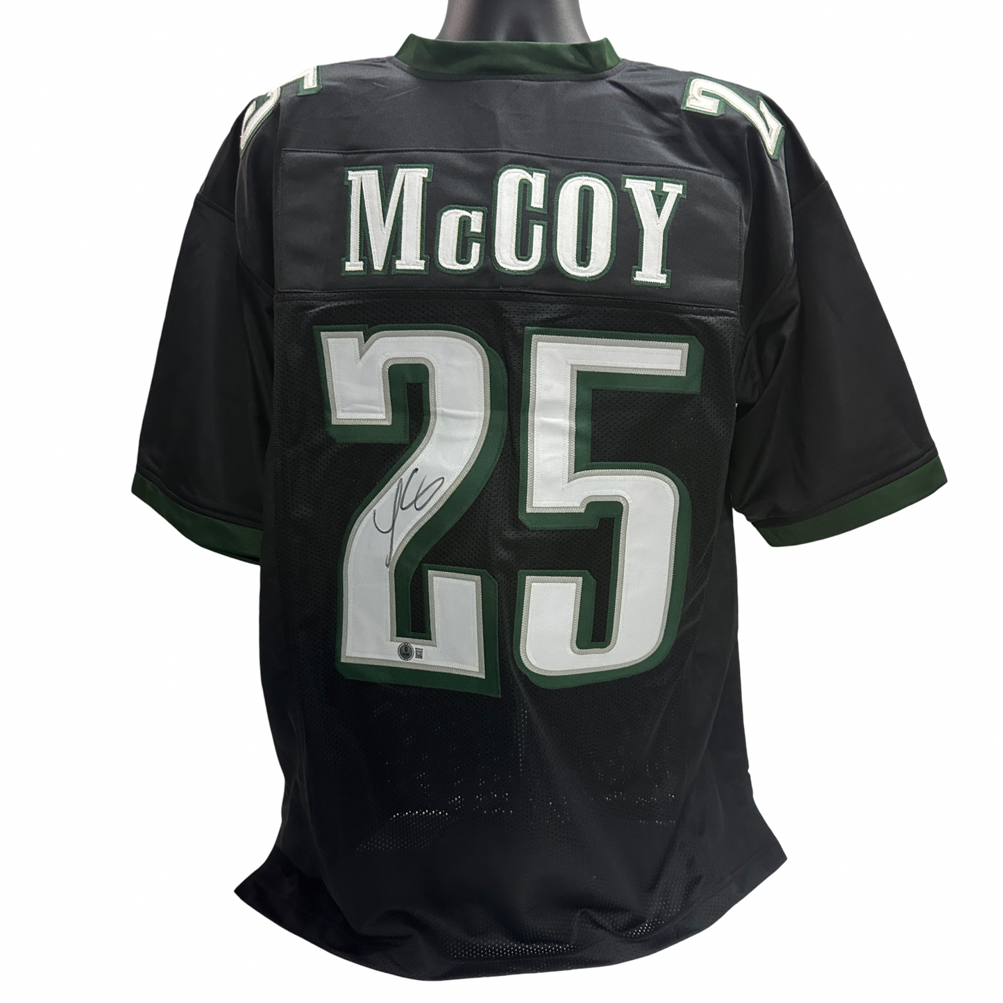 LeSean McCoy Autographed Philadelphia Eagles Black Jersey Beckett
