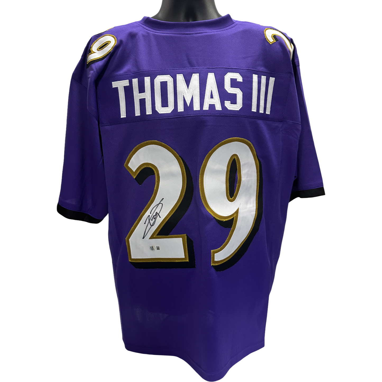 Earl Thomas III Autographed Baltimore Ravens Purple Jersey Beckett