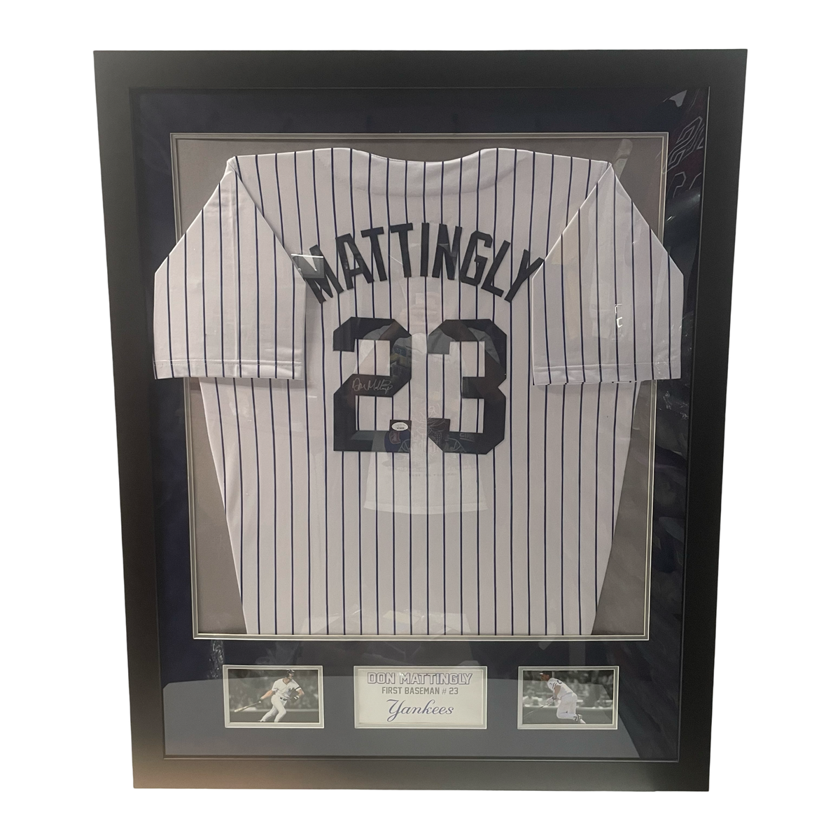 Don Mattingly Autographed New York Yankees Framed Pinstripe Jersey JSA