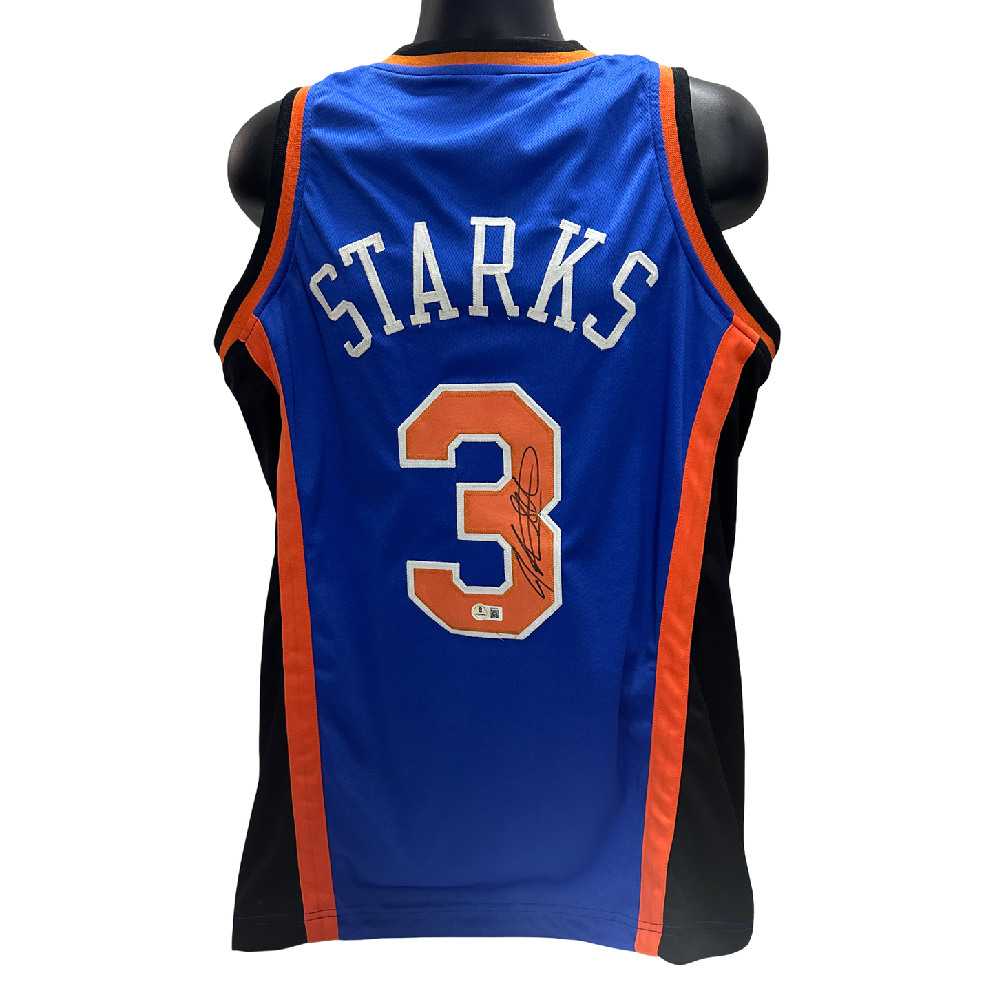 John Starks Autographed New York Knicks Classic Blue Jersey Beckett
