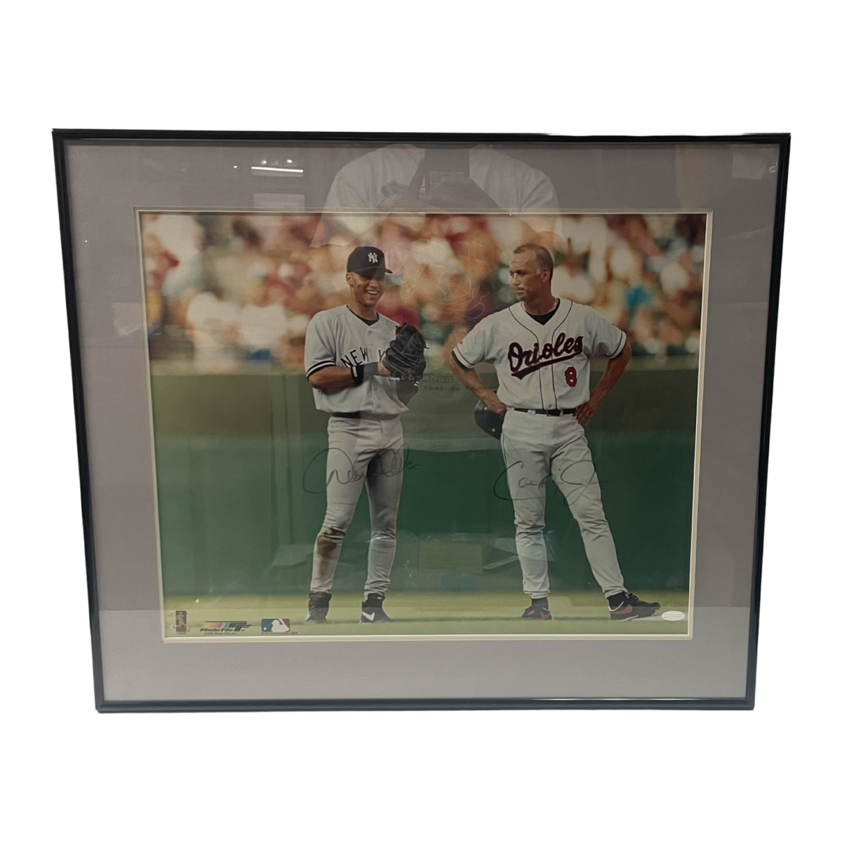 Derek Jeter & Cal Ripken Jr Autographed Framed 16x20 307/500 Steiner