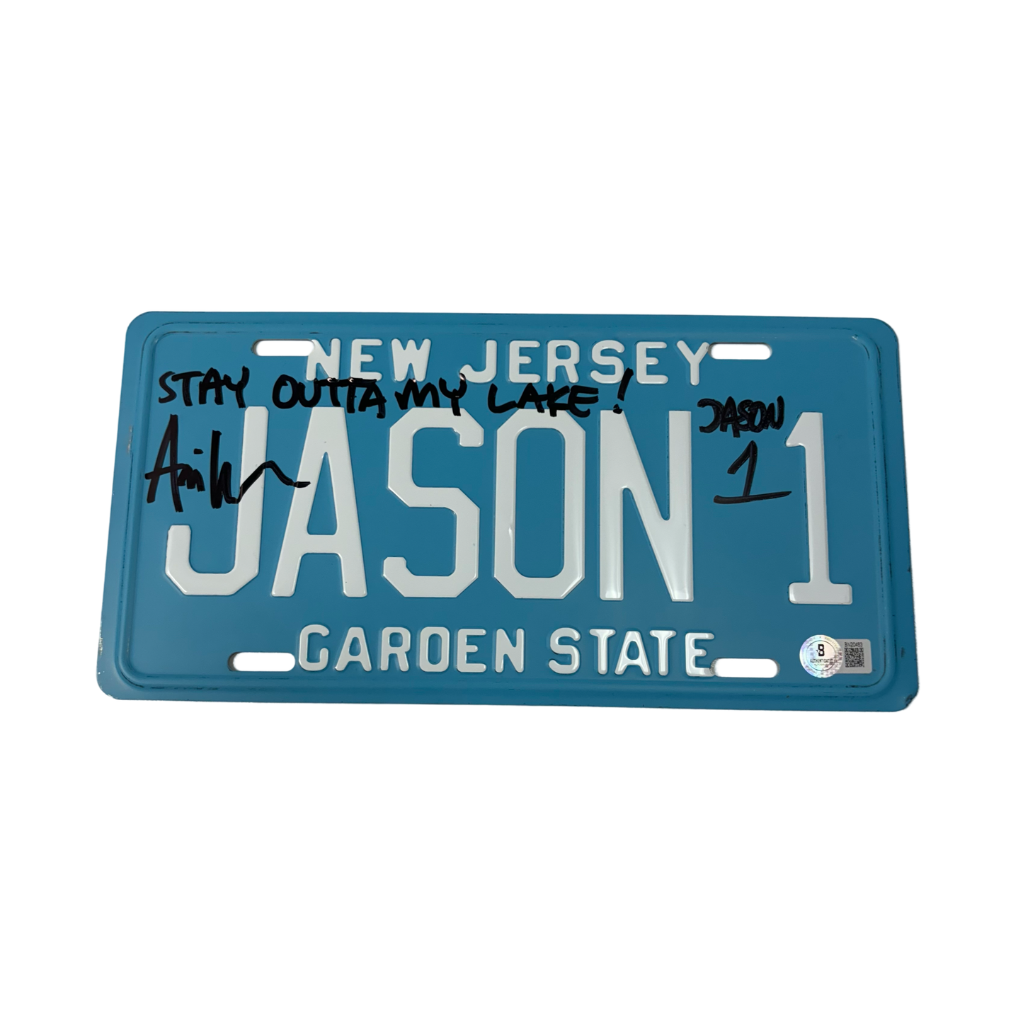 Ari Lehman Autographed Friday The 13th License Plate Stay Outta My Lake! Jason 1 Inscriptions Beckett