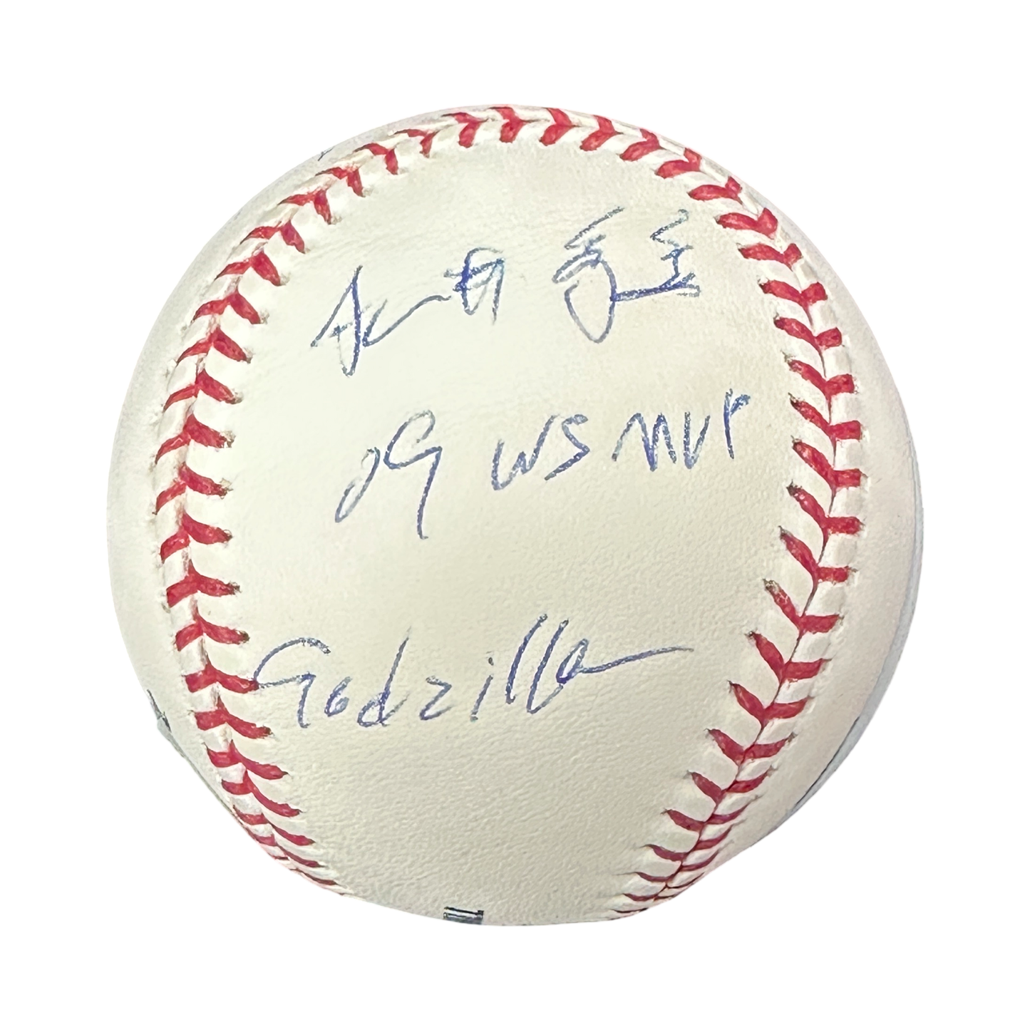 Hideki Matsui Autographed New York Yankees Kanji "09 WS MVP, Godzilla" Inscribed OMLB Beckett