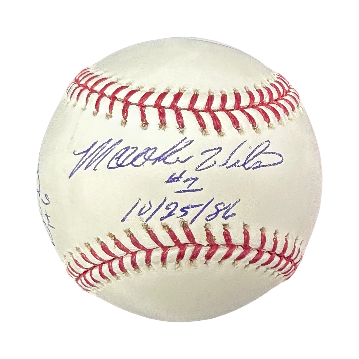 Mookie Wilson & Bill Buckner Autographed Red Sox Mets "10/25/86" Inscribed Shea Stadium OMLB Beckett