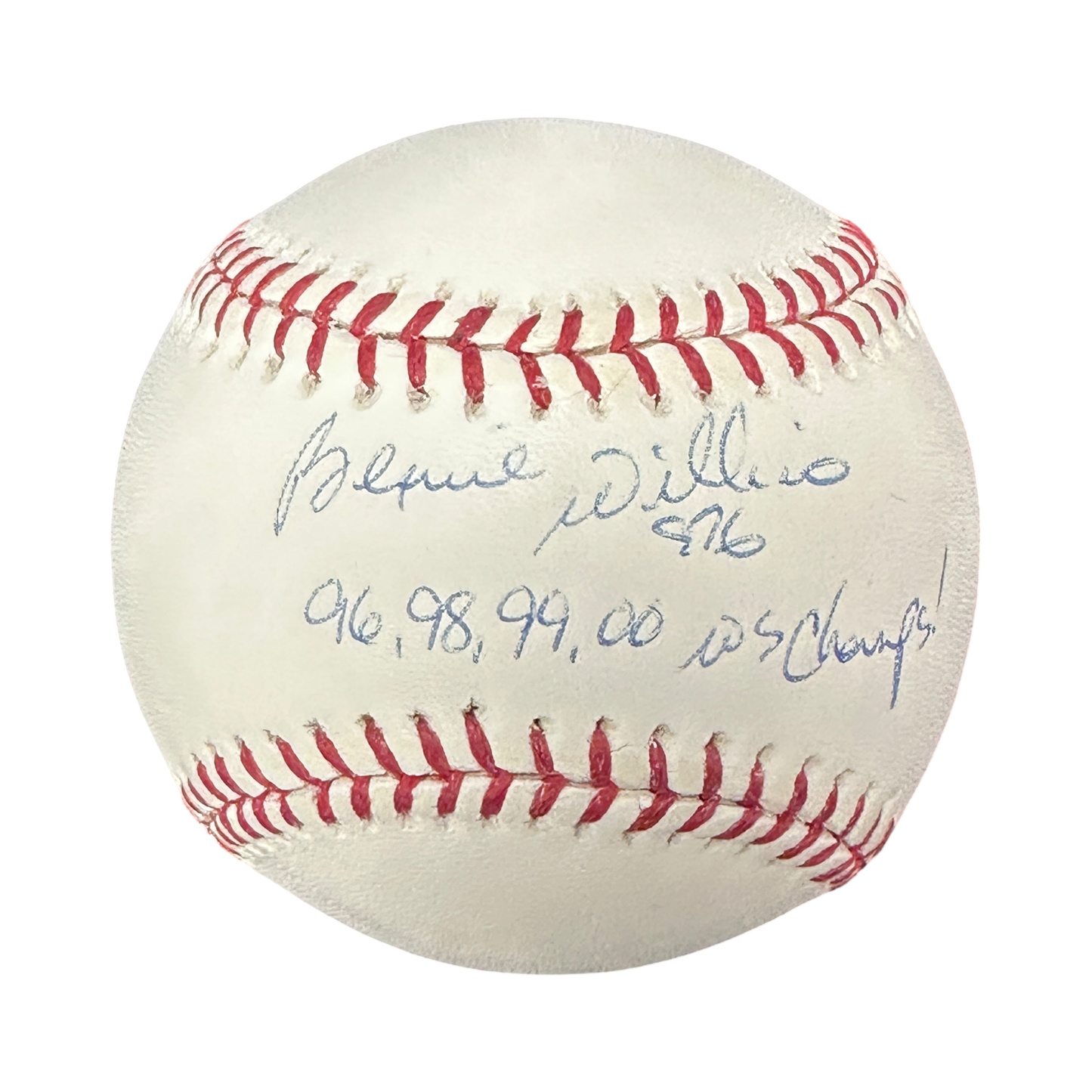 Bernie Williams Autographed New York Yankees "96, 98, 99, 00 WS Champs" Inscribed OMLB Beckett