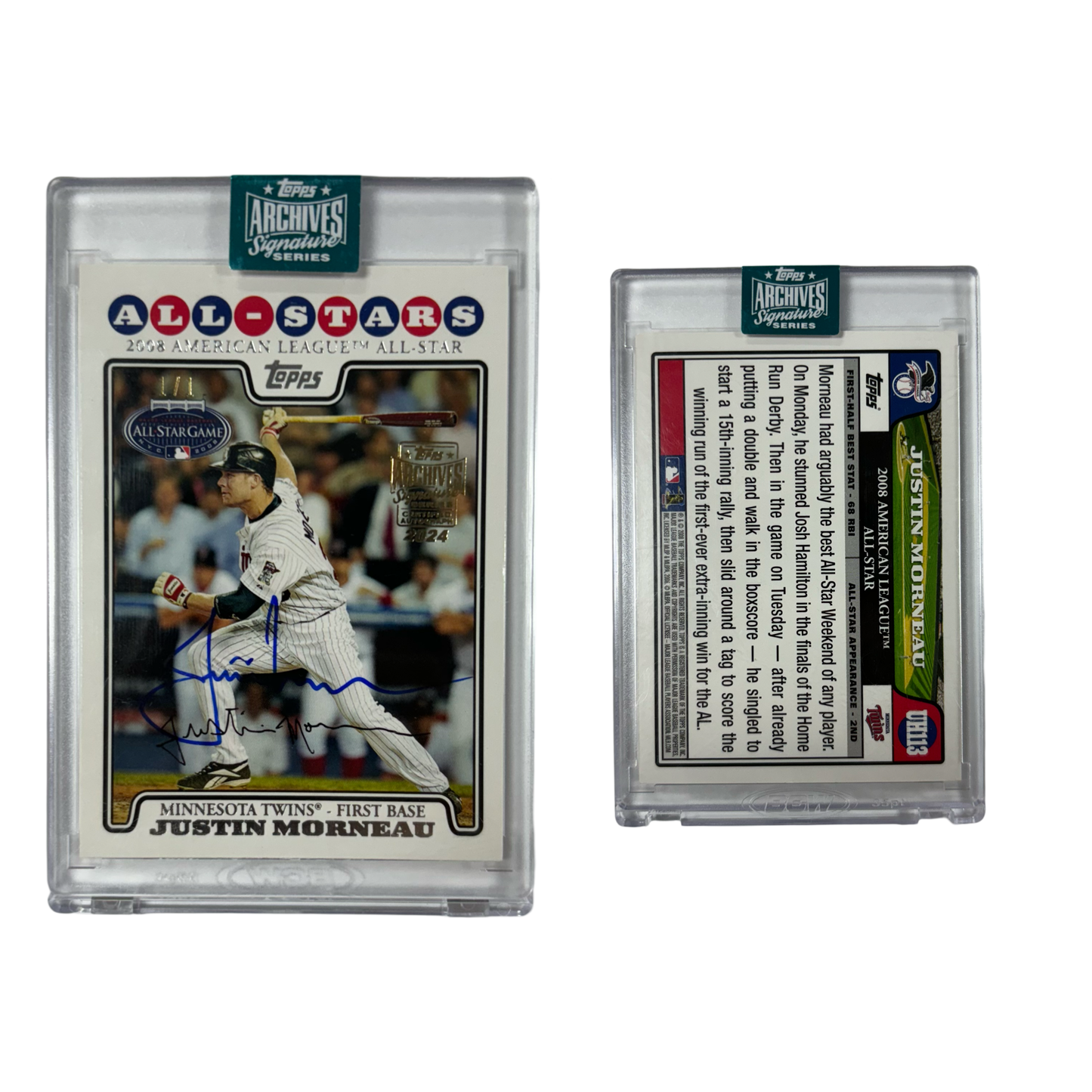 2008 Justin Morneau Topps Archives Signature Series Autographed #UH113