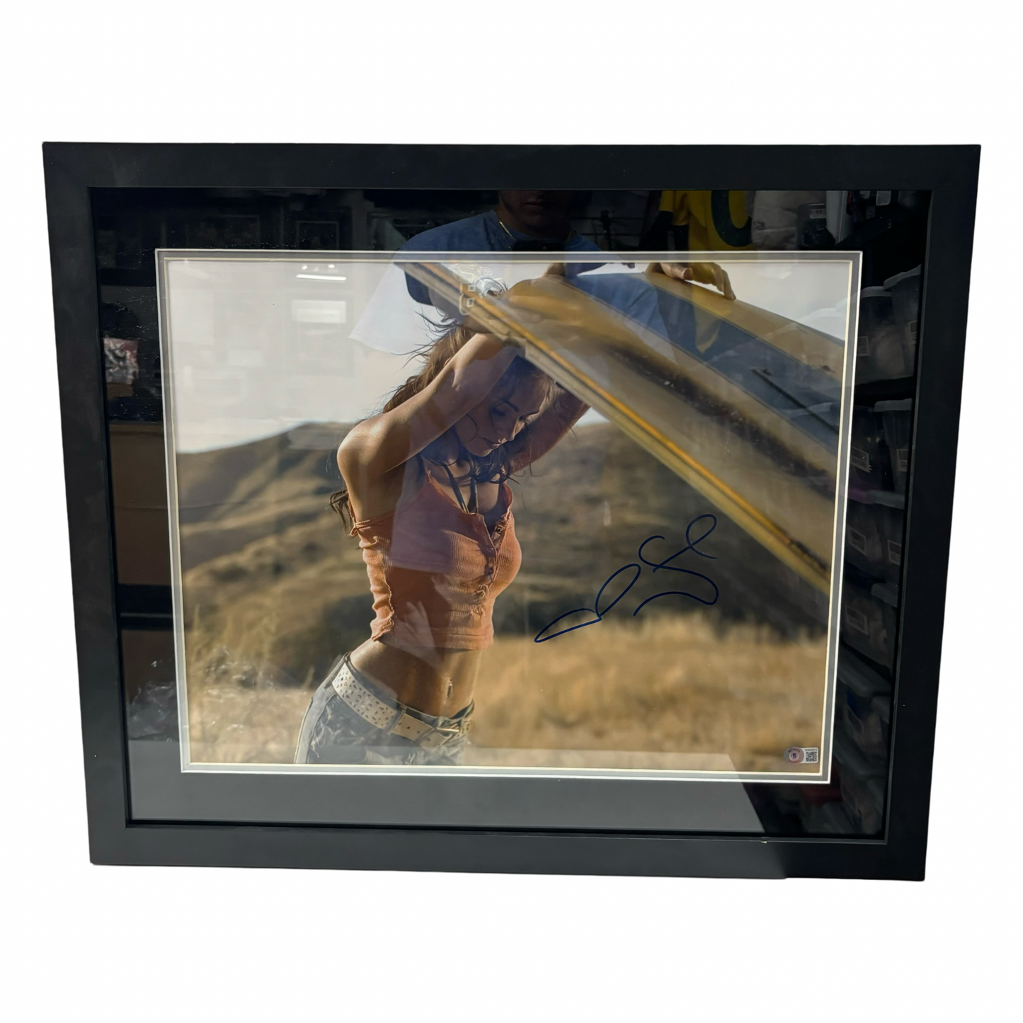 Megan Fox Autographed Transformers Looking Down 16x20 Framed Beckett