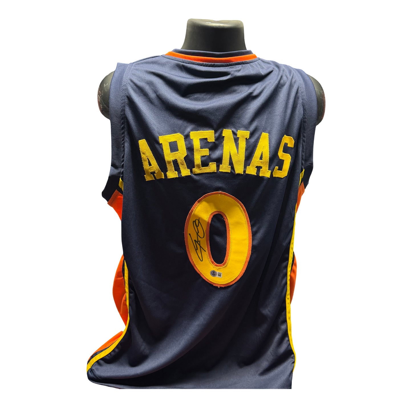 Gilbert Arenas Autographed Golden State Warriors Navy Jersey Beckett BAS