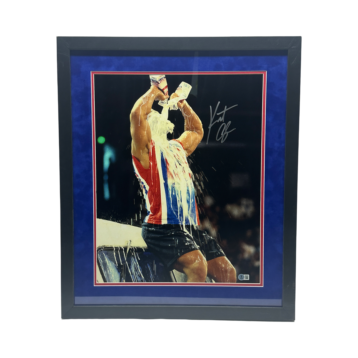 Kurt Angle Autographed Milk Bath 16x20 Beckett - Framed