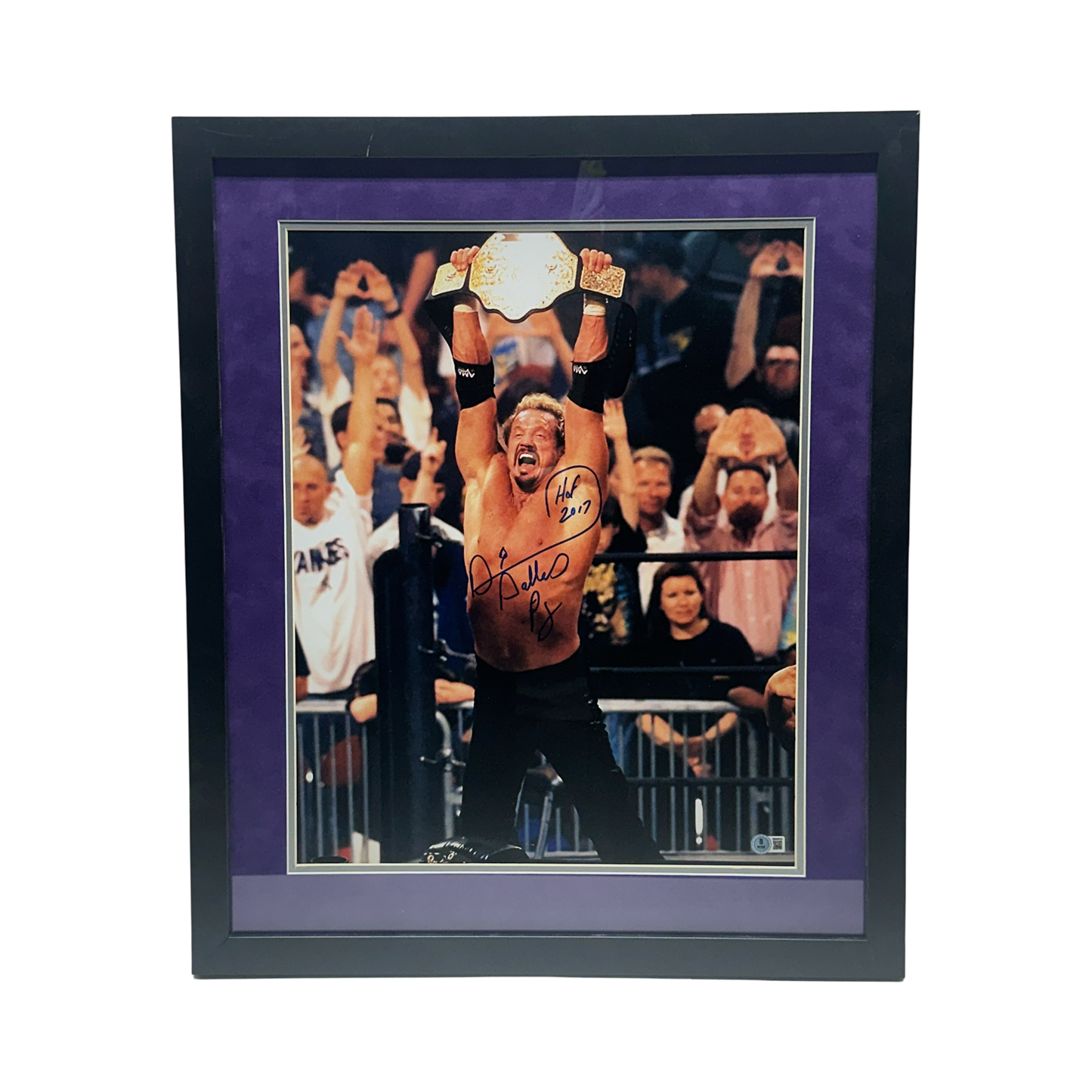 Diamond Dallas Page Autographed WWF WCW Big Gold 16x20 "HOF 17" Inscription Beckett - Framed