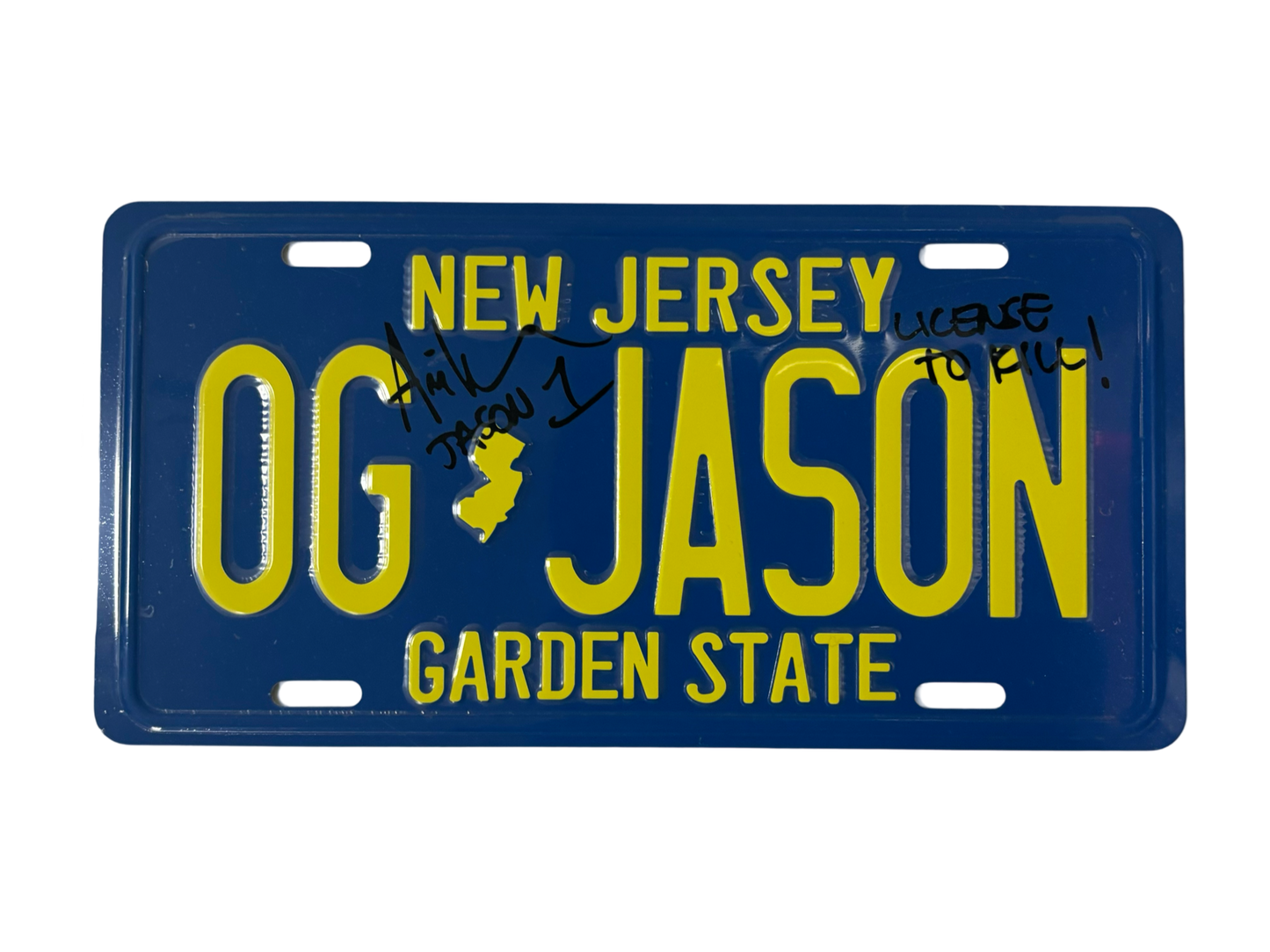 Ari Lehman Jason Novelties Inscribed “License To Kill!” License plate