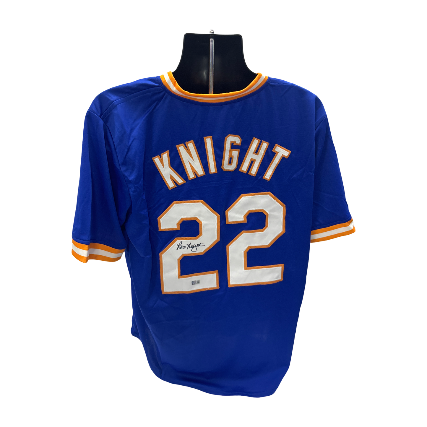 Ray Knight Autographed New York Mets Blue Jersey Steiner CX