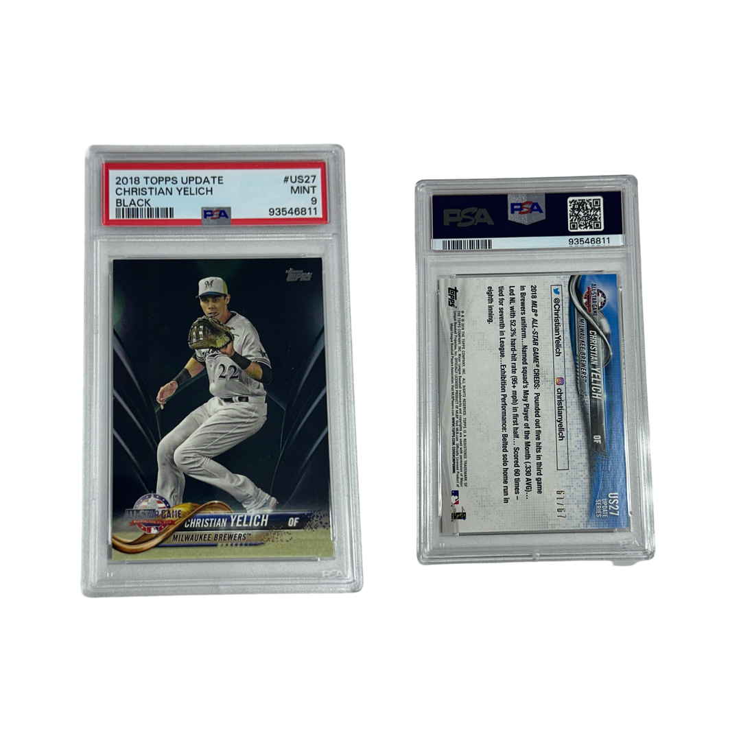 2018 Christian Yelich Topps Update Black /67 #US27 PSA MINT 9