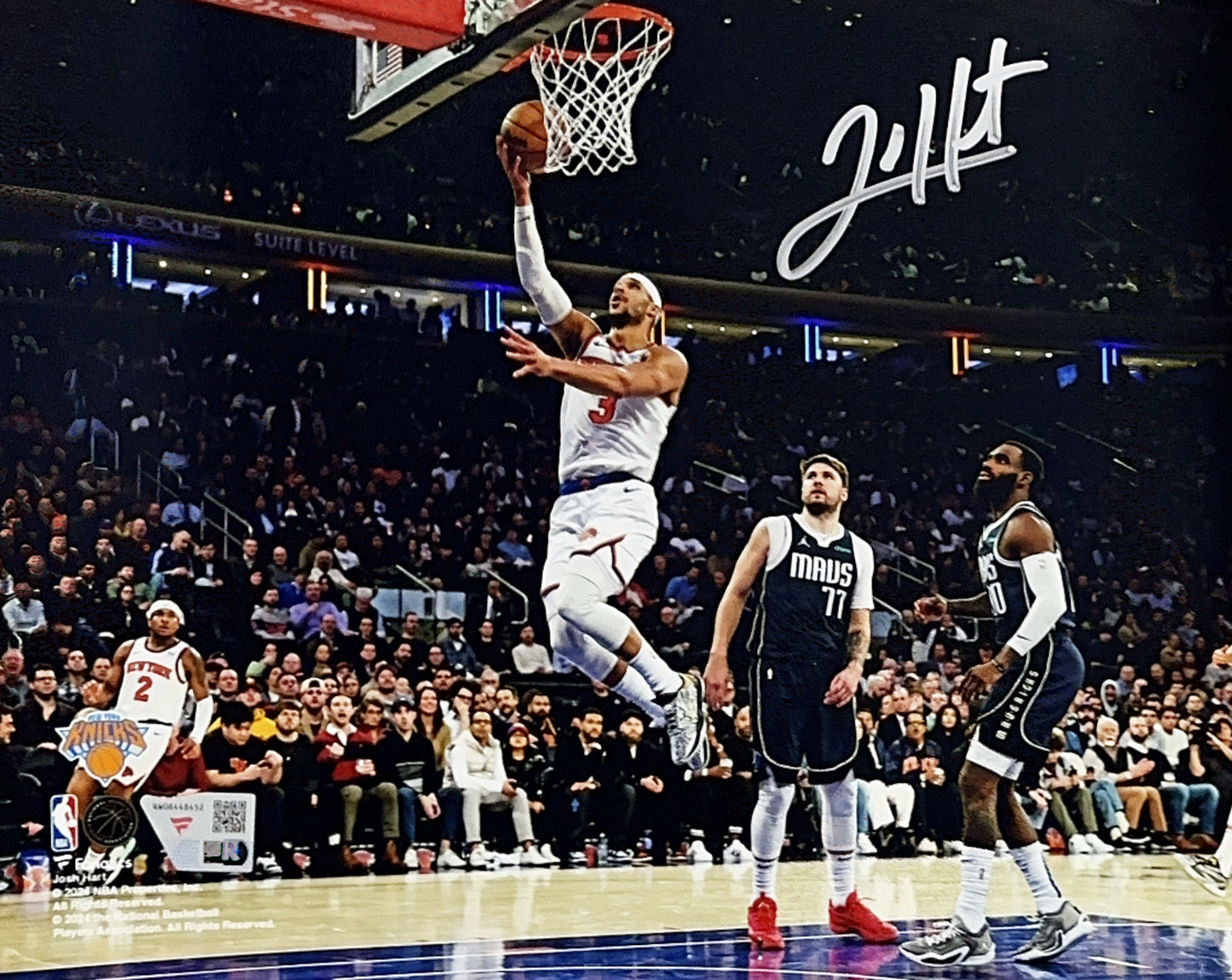Josh Hart Autographed New York Knicks Layup 8x10 Fanatics