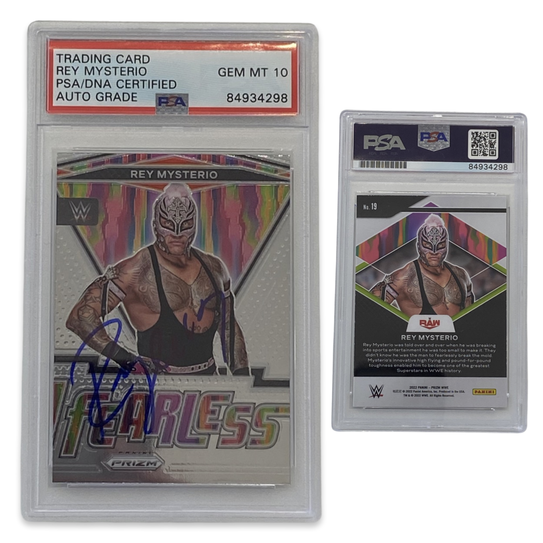 2022 Rey Mysterio Panini Prizm #19 Autographed PSA Auto Gem MT 10