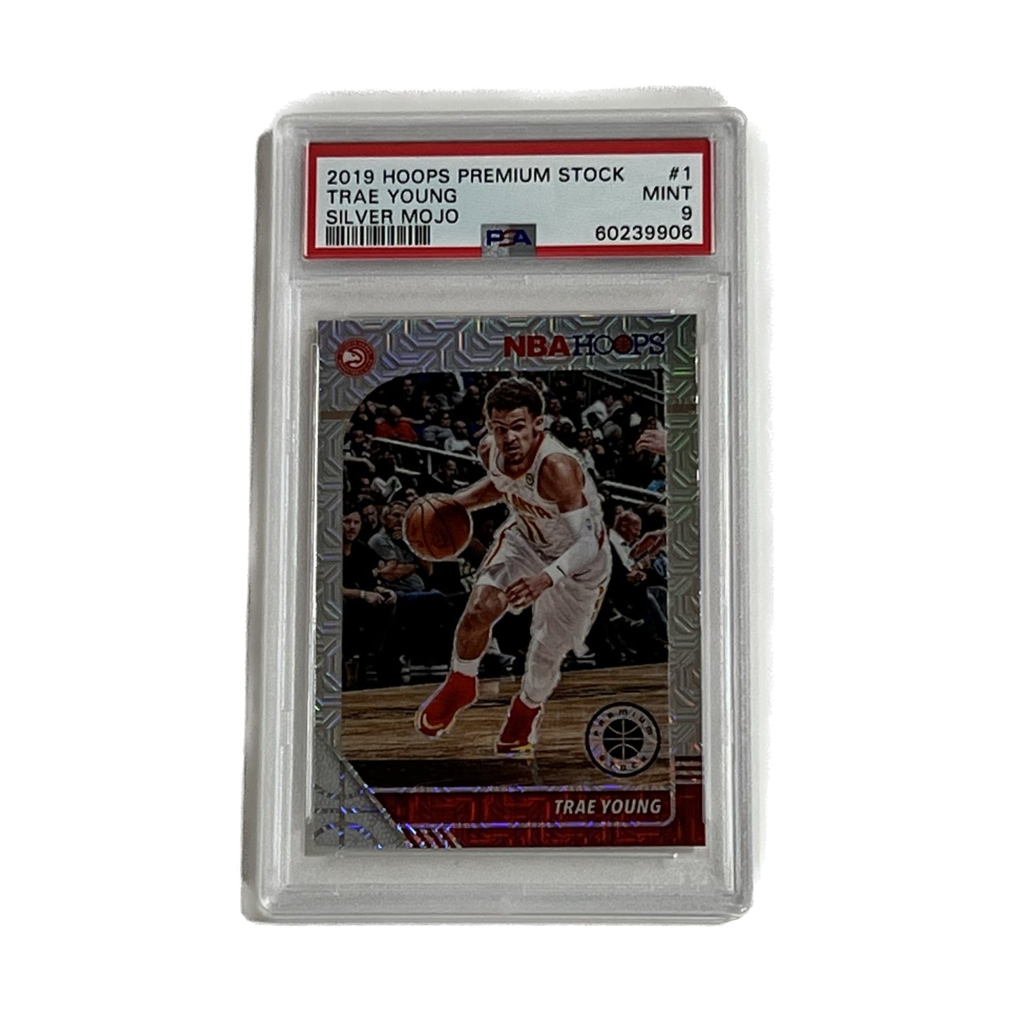 Trae Young 2019 Hoops Premium Stock Silver Mojo PSA 9
