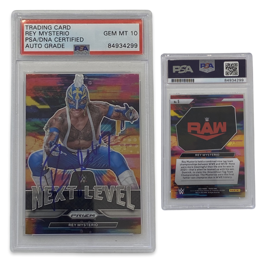 2022 Rey Mysterio Panini Prizm #5 Autographed PSA Auto Gem MT 10
