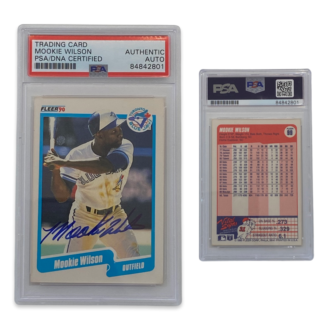 1990 Mookie Wilson Fleer #99 Autographed PSA Auto Authentic Blue Jays Signed COA