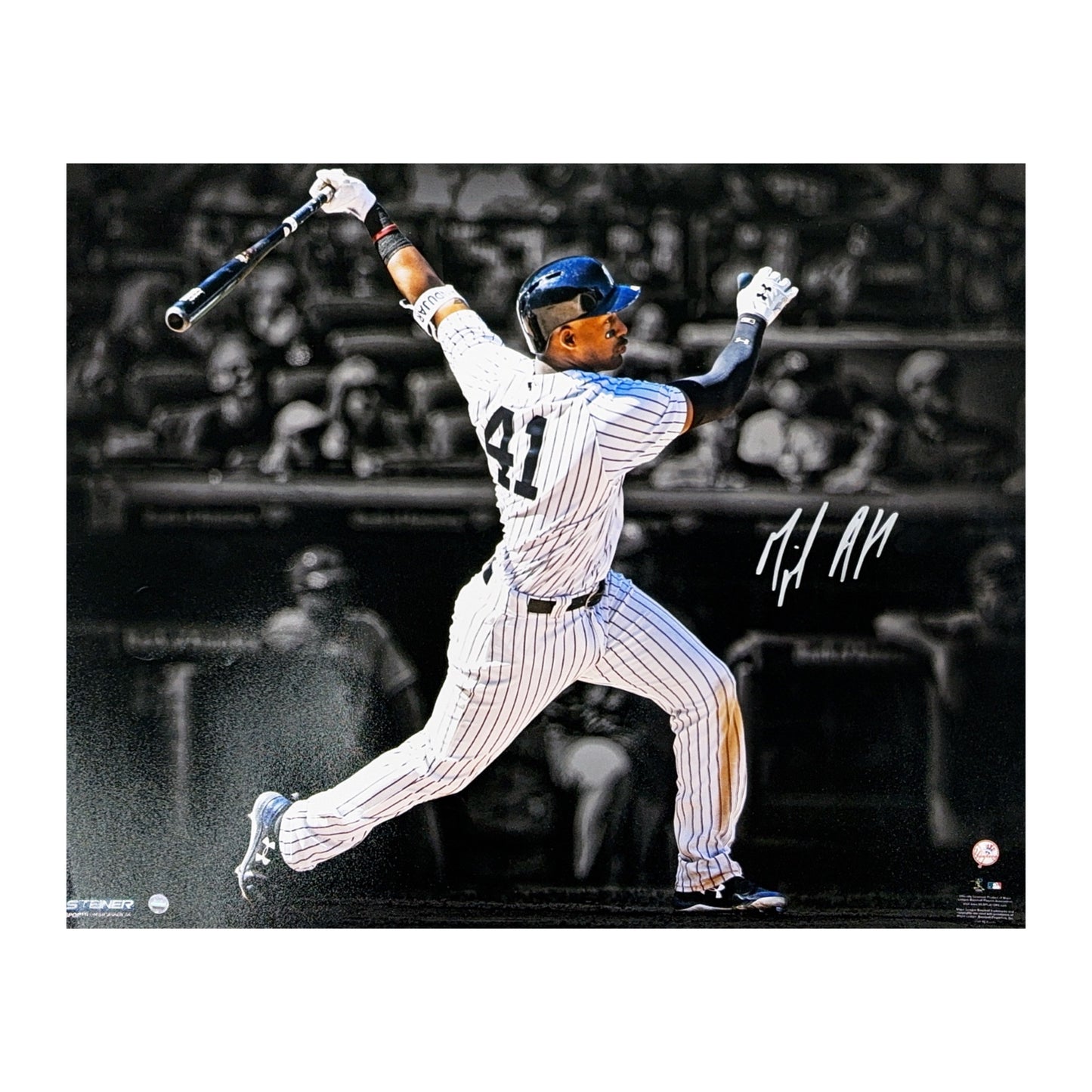 Miguel Andujar Autographed New York Yankees Batting 16x20 Steiner
