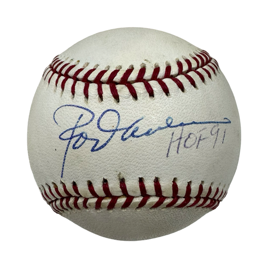 Rod Carew Autographed Official American League Baseball “HOF 91” Inscription JSA