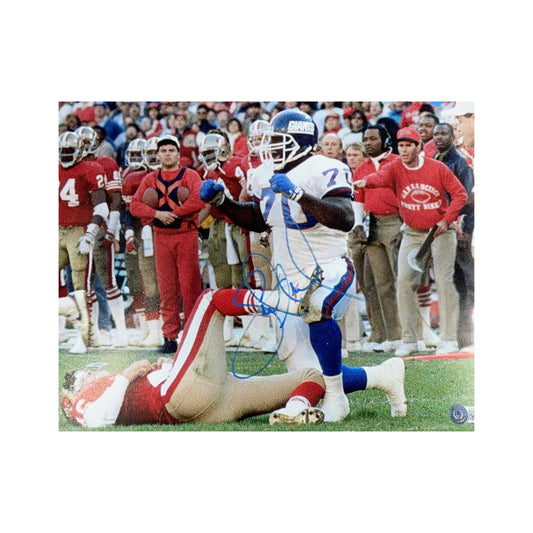 Leonard Marshall Autographed New York Giants Sack on Montana 11x14 Beckett