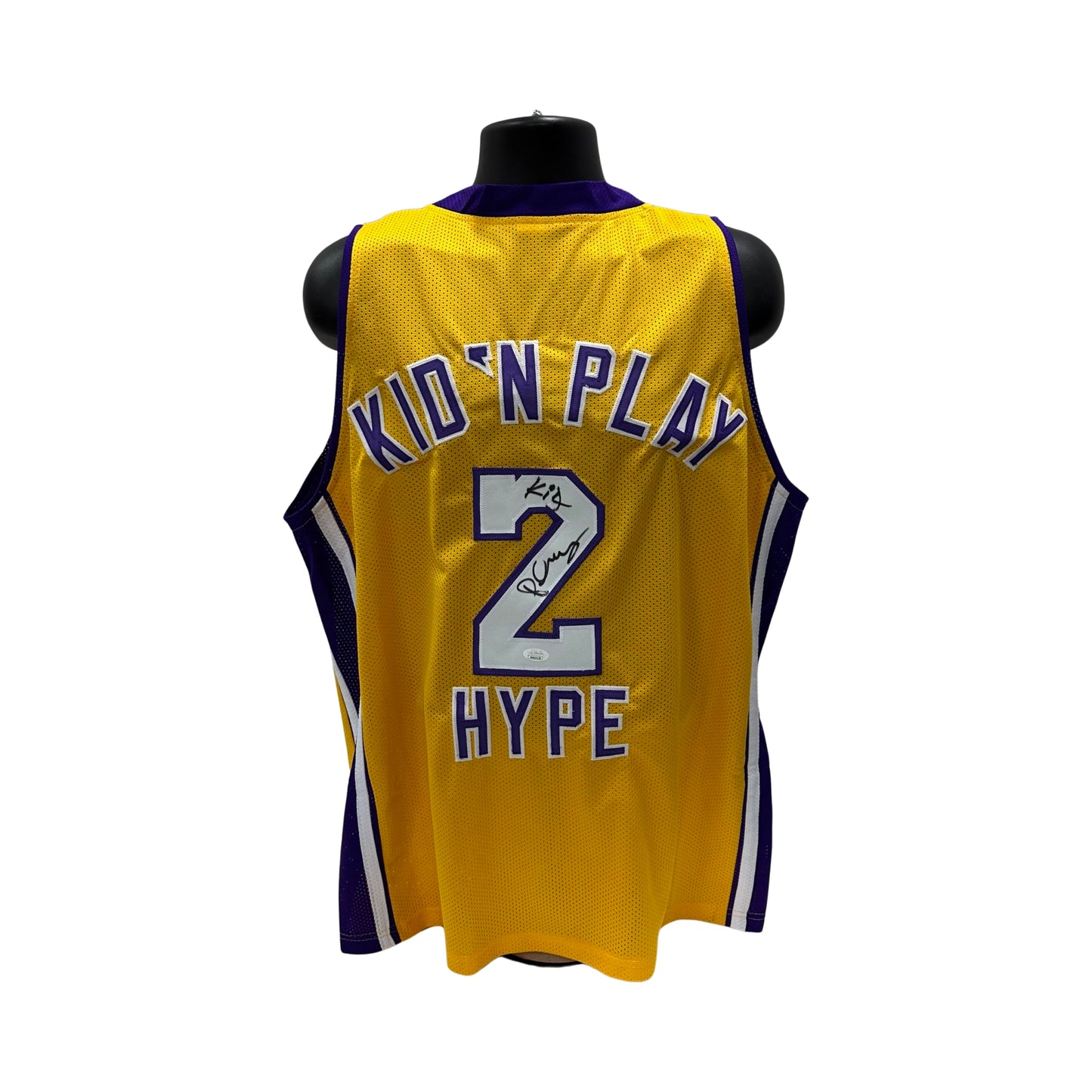Christopher Reid & Martin House Kid N Play Autographed Yellow 2 Hype Jersey JSA