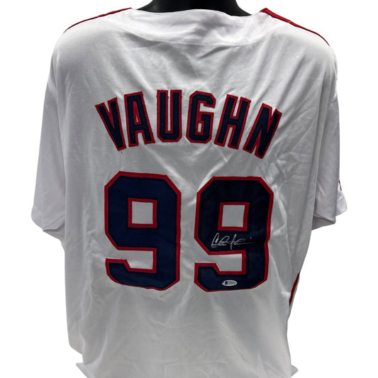 Charlie Sheen Autographed Major League Ricky Vaughn Cleveland Indians White Jersey Beckett