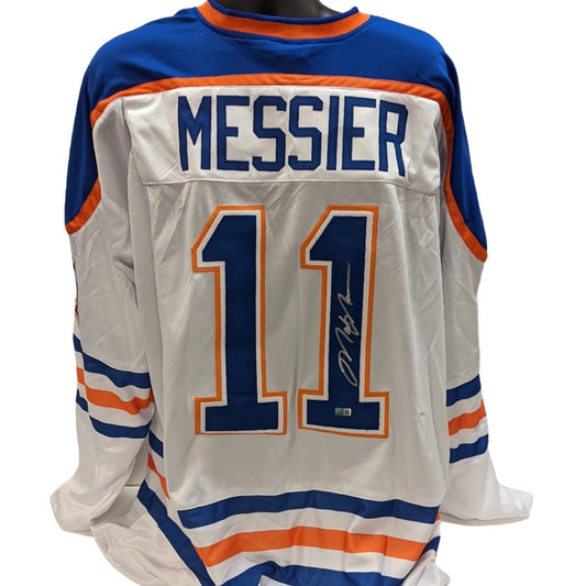 Mark Messier Autographed Edmonton Oilers White Jersey Steiner CX