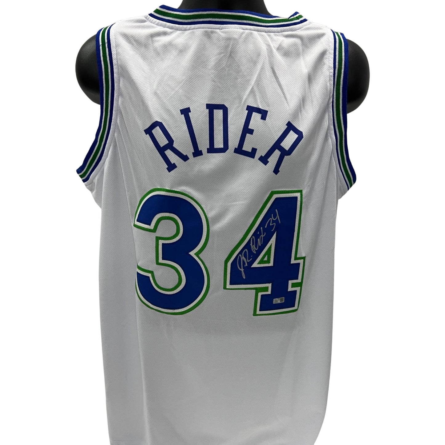 Isiah “JR” Rider Autographed Minnesota Timberwolves White Jersey Steiner CX