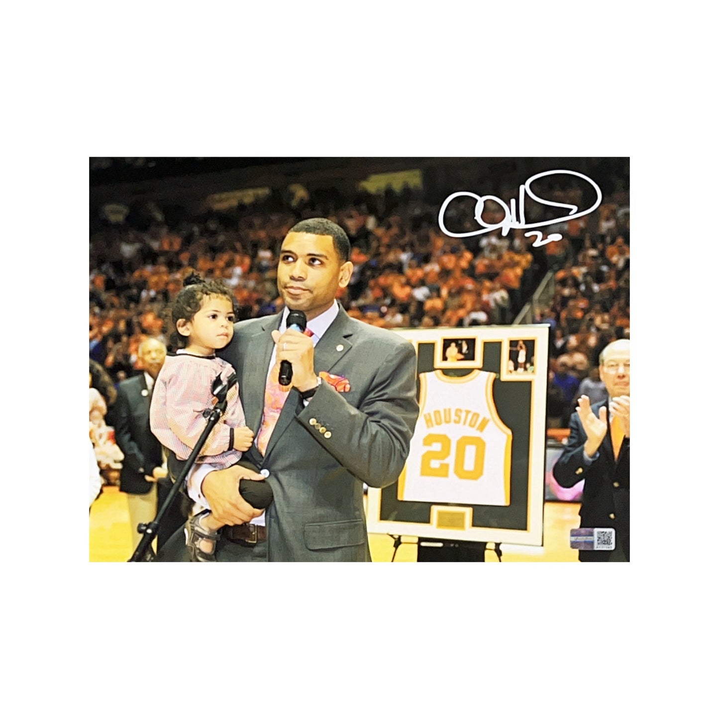 Allan Houston Autographed Tennessee Volunteers Number Retirement 8x10 Steiner CX