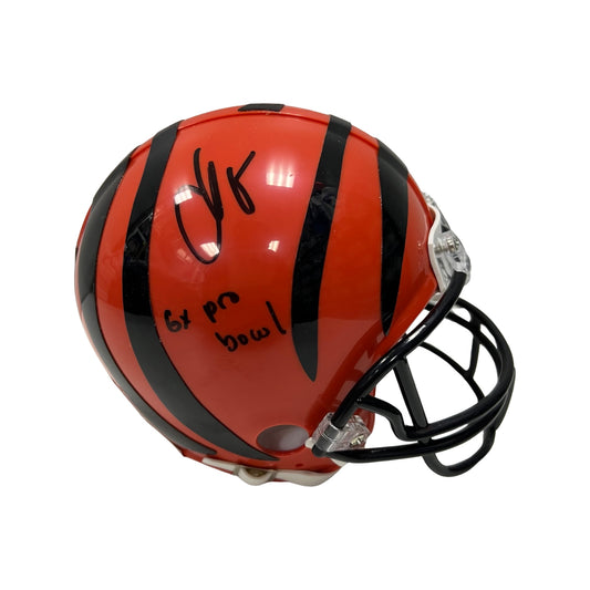 Chad Ochocinco Autographed Cincinnati Bengals Mini Helmet “6x Pro Bowl” Inscription JSA