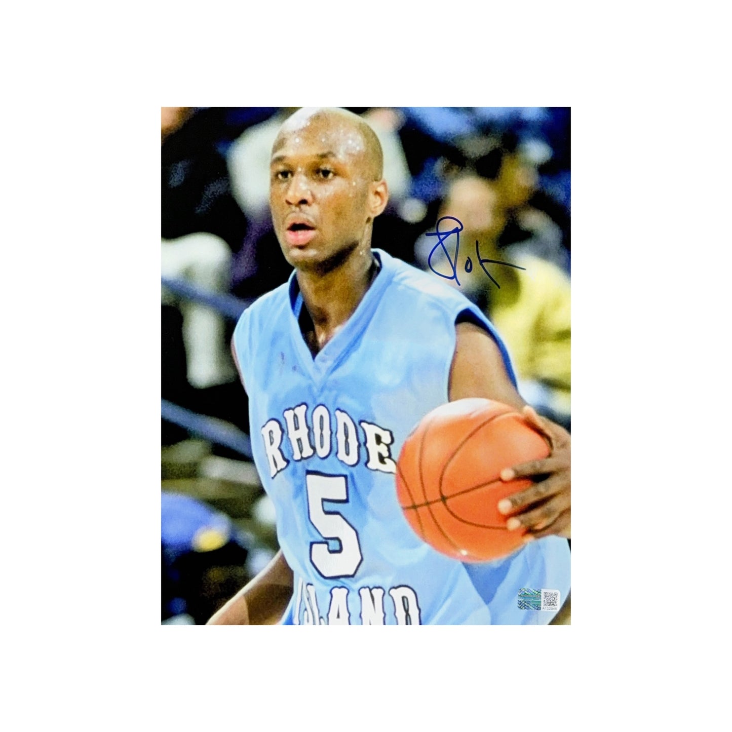 Lamar Odom Autographed University of Rhode Island Rams 8x10 Steiner CX