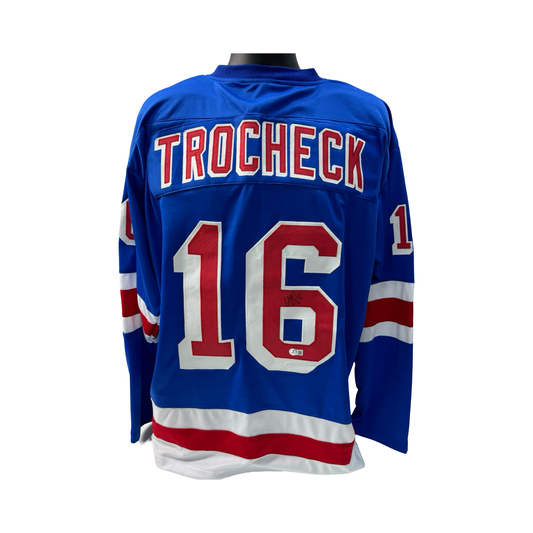 Vincent Trocheck Autographed New York Rangers Blue Jersey Beckett