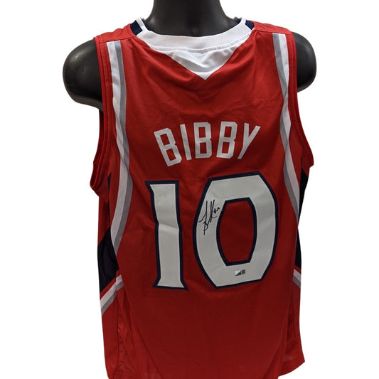 Mike Bibby Autographed Atlanta Hawks Red Jersey Steiner CX